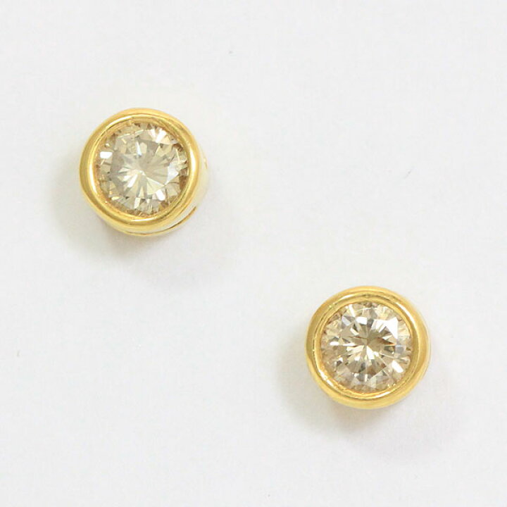 楽天市場】一粒石 ダイヤモンド 各0.15ct ピアス 18金イエローゴールド 
