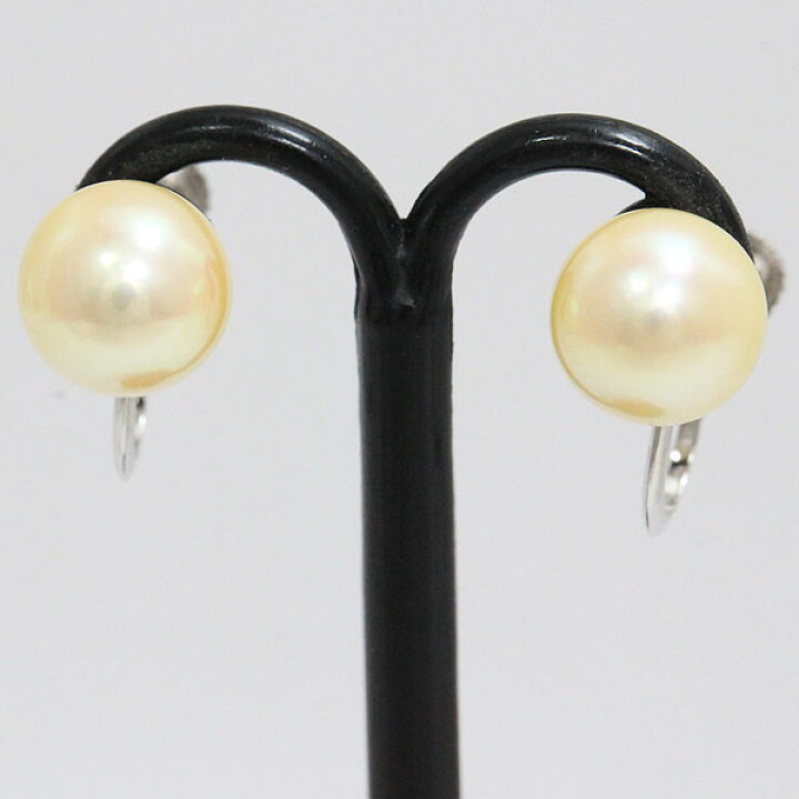 楽天市場】イヤリング 真珠 パール 約7.5mm 14金ホワイトゴールド 