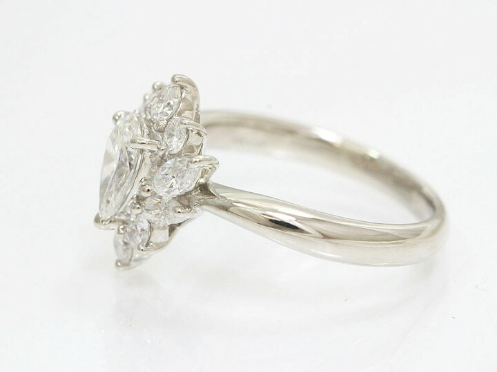 楽天市場】リング ペアシェイプ ダイヤモンド 0.707ct/計0.80ct 14号 
