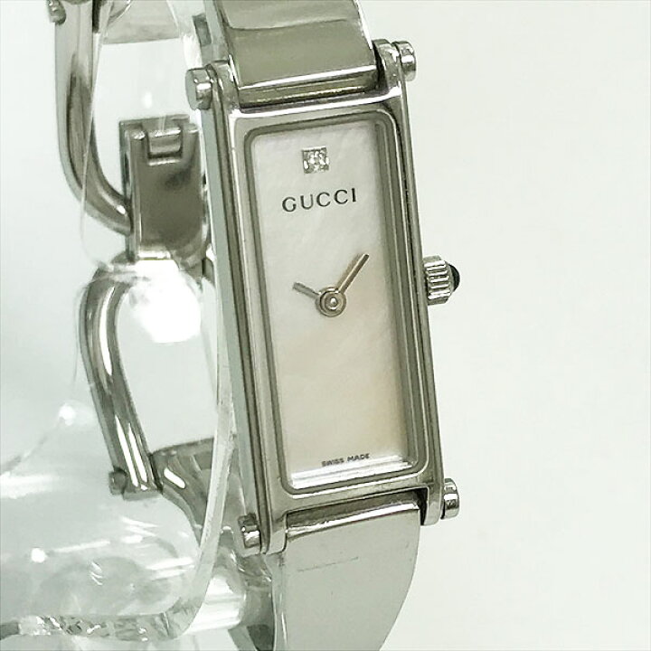 ○未使用級∞GUCCI シェル文字盤 バングルウォッチ 1Pダイヤ GG柄 by