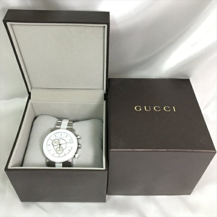 楽天市場】GUCCI(グッチ) Gクロノ 101M 白 ホワイト文字盤 クロノ 