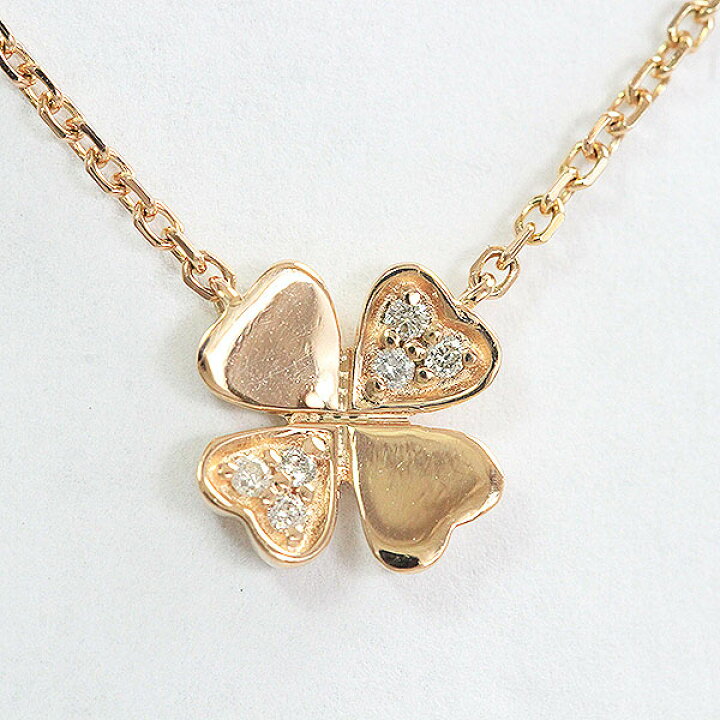 楽天市場 Follifollie フォリフォリ ネックレス 四つ葉 クローバー ダイヤモンド 計0 03ct 10金ピンクゴールド K10pg 中古 ブランド ジュエリー 新品仕上げ済み Netshop とーたる 楽天市場店