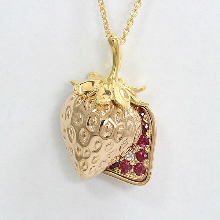 楽天市場】ネックレス イチゴ ルビー 計0.27ct/ダイヤモンド 0.02ct 18  