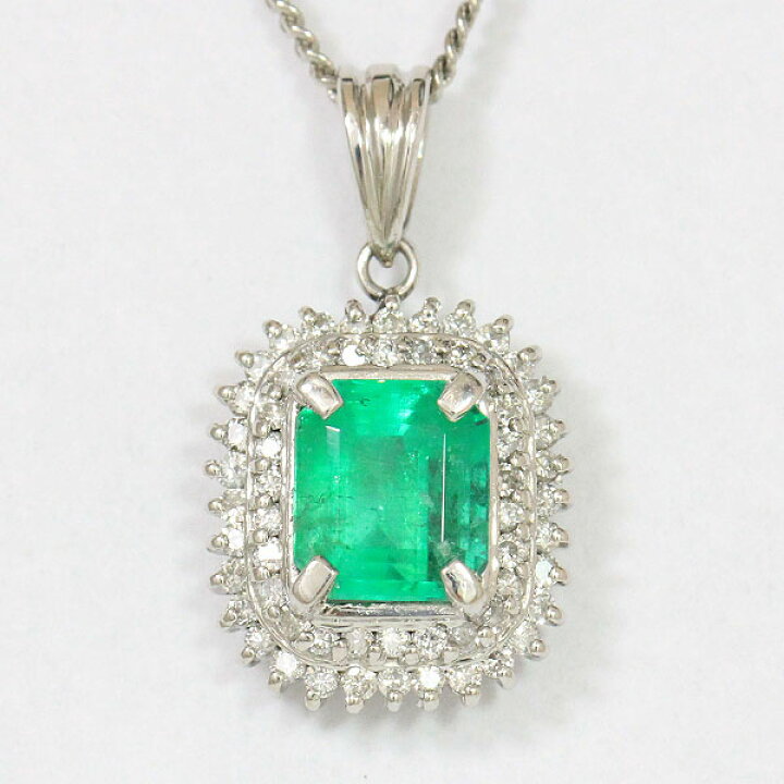 楽天市場】エメラルド 1.32ct/ダイヤモンド 計0.31ct ネックレス  