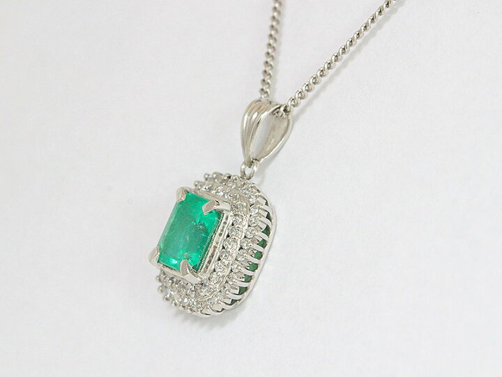 楽天市場】エメラルド 1.32ct/ダイヤモンド 計0.31ct ネックレス  