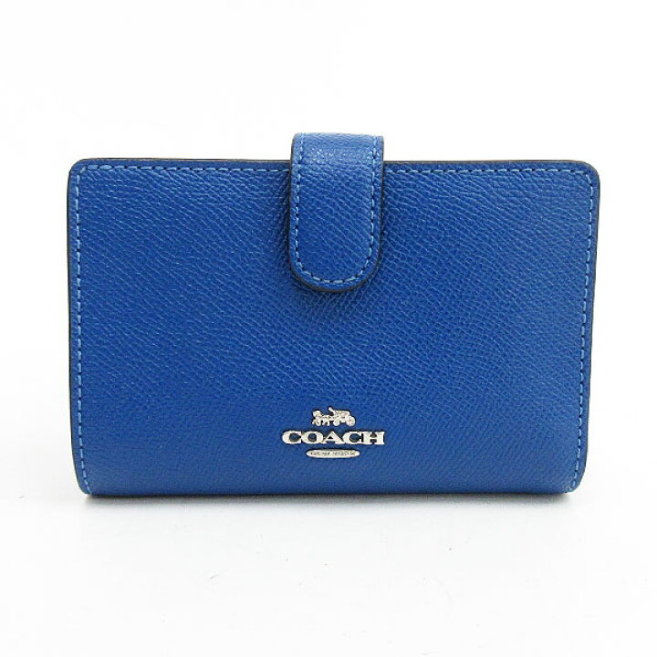 楽天市場】COACH(コーチ) 二つ折り財布 F11484 青 ブルー レザー 