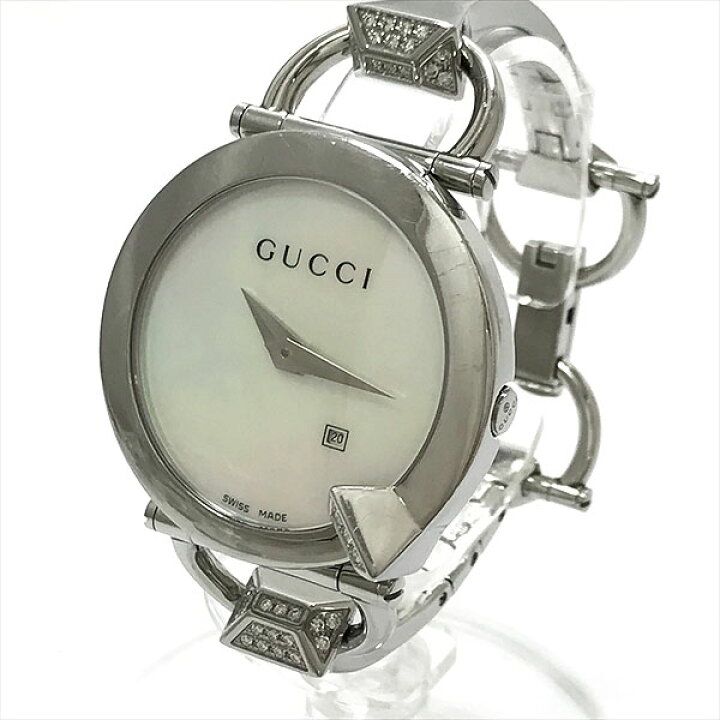 楽天市場】GUCCI(グッチ) キオド バングルウォッチ 122.5 シェル文字盤 