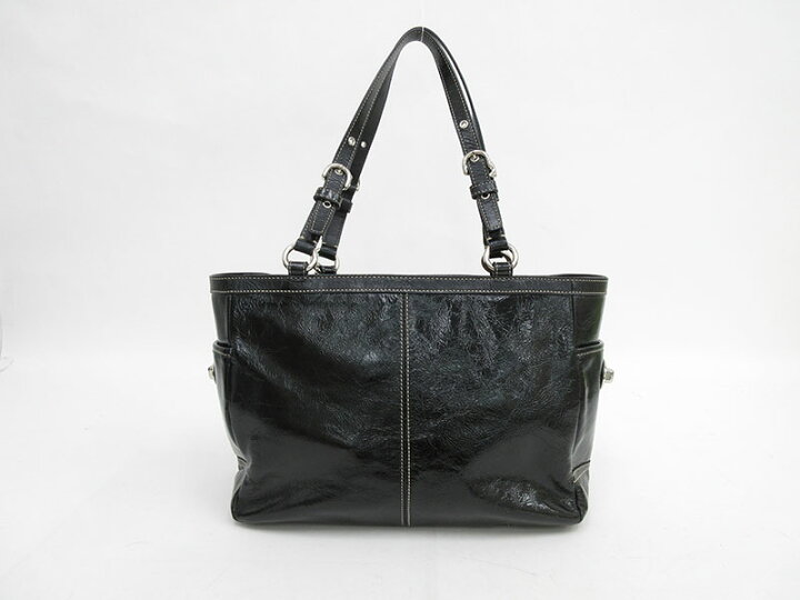 楽天市場】COACH(コーチ) トートバッグ F13761 黒 ブラック エナメル 