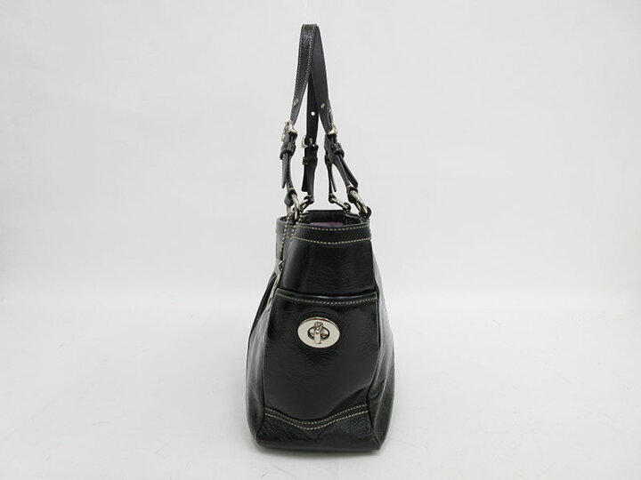 楽天市場】COACH(コーチ) トートバッグ F13761 黒 ブラック エナメル 