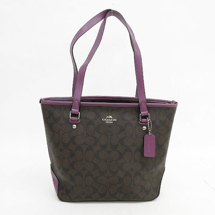 コーチ COACH トートバッグ ショルダー 2WAY PVC レザー シグネチャー 