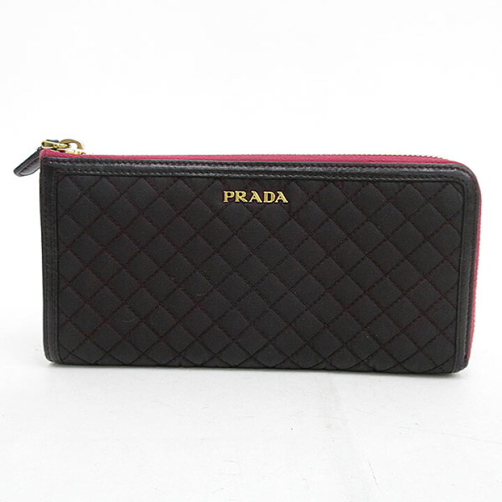 楽天市場】PRADA(プラダ) キルティング L字ファスナー 長財布 ナイロン 