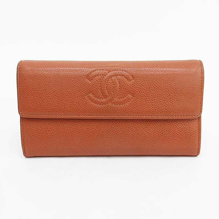 楽天市場】CHANEL(シャネル) ココマーク 長財布 オレンジ キャビア 