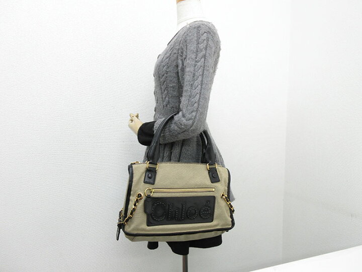 楽天市場】chloe(クロエ) ハーレー トートバッグ 黒 ブラック×ベージュ 
