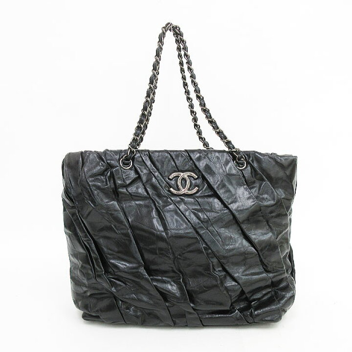楽天市場】CHANEL(シャネル) ココマーク チェーンバッグ プリーツ 黒  