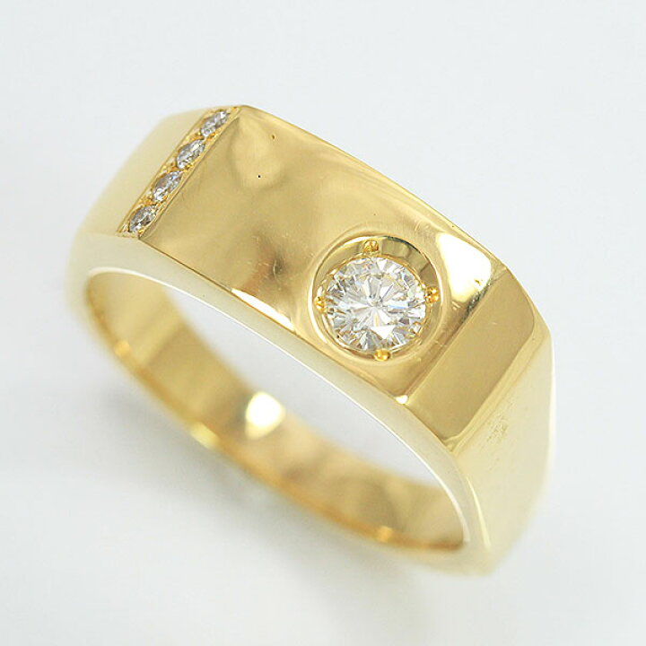 楽天市場】ダイヤモンド 0.308ct 計0.08ct リング 22.5号 18金イエロー  