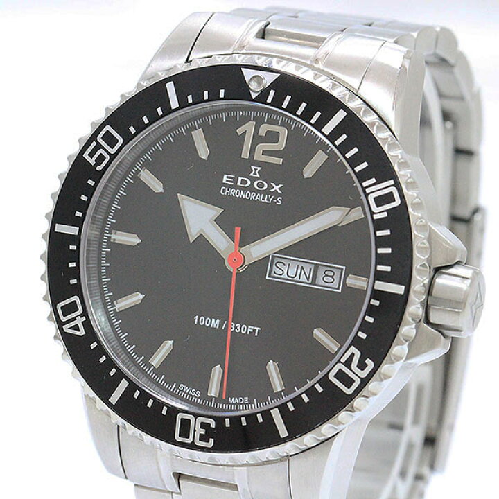 楽天市場】EDOX(エドックス) クロノラリーS デイデイト 84300 黒文字盤 