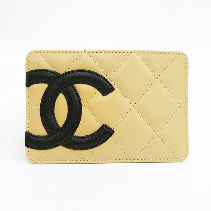 楽天市場】CHANEL(シャネル) カンボンライン カードケース ベージュ×黒 