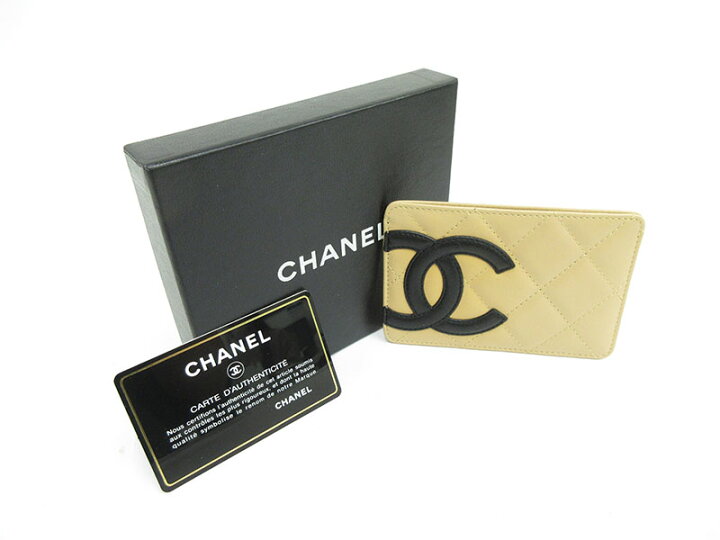 楽天市場】CHANEL(シャネル) カンボンライン カードケース ベージュ×黒 