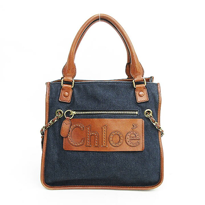楽天市場】chloe(クロエ) ハーレー トートバッグ 青 ブルー×茶  