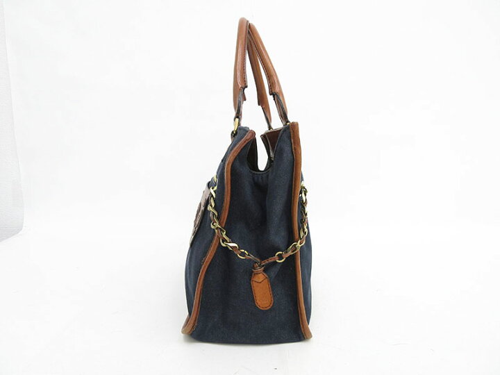 楽天市場】chloe(クロエ) ハーレー トートバッグ 青 ブルー×茶 
