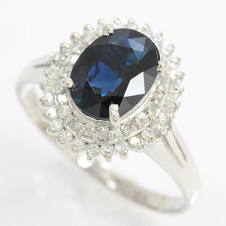 楽天市場】インクブルー リング サファイア 2.0ct/ダイヤモンド 計0.39 