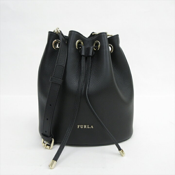 楽天市場】FURLA(フルラ) 巾着ショルダーバッグ 黒 ブラック レザー  
