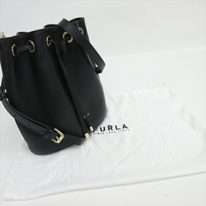 楽天市場】FURLA(フルラ) 巾着ショルダーバッグ 黒 ブラック レザー 