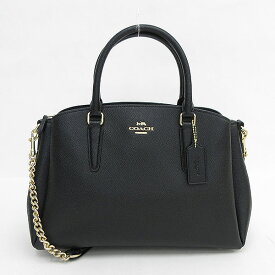 COACH(コーチ) 2WAY ハンド チェーンショルダー バッグ F28976 黒 ブラック レザー【ブランドバッグ】 【中古】 netshop