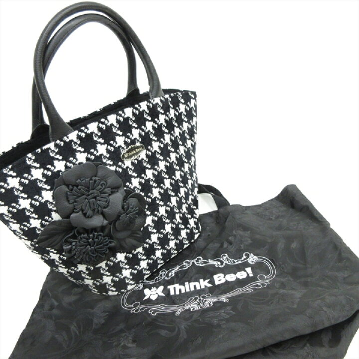 楽天市場】Think Bee！(シンクビー) 千鳥格子 トートバッグ 秋冬 白黒 