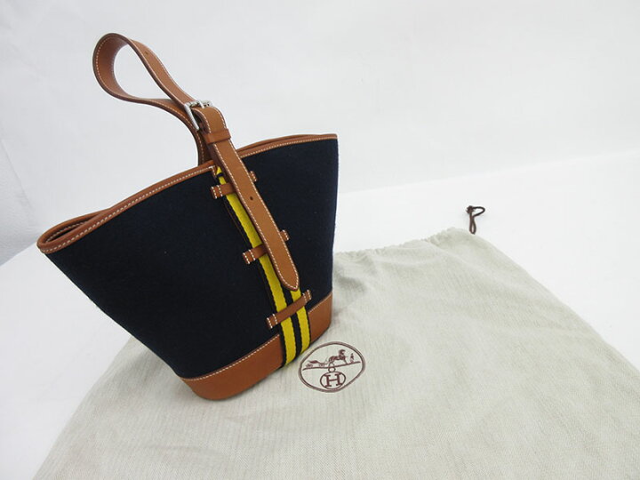 楽天市場】HERMES(エルメス) サックカマイユPM バッグ 紺 ネイビー×黄 