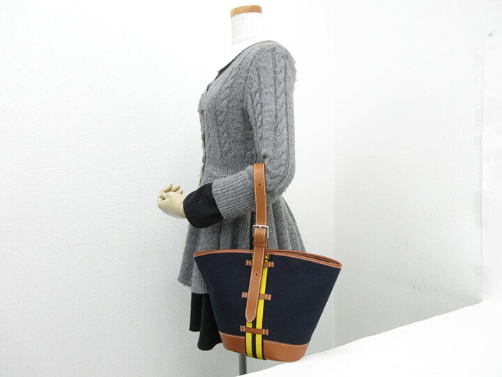 楽天市場】HERMES(エルメス) サックカマイユPM バッグ 紺 ネイビー×黄 