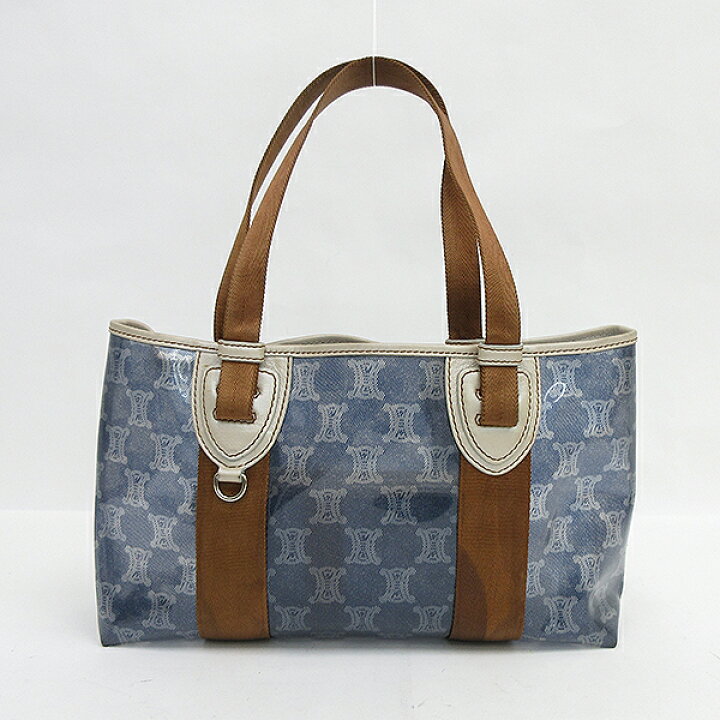 楽天市場】CELINE(セリーヌ) マカダム トートバッグ 青×茶 ブルー 