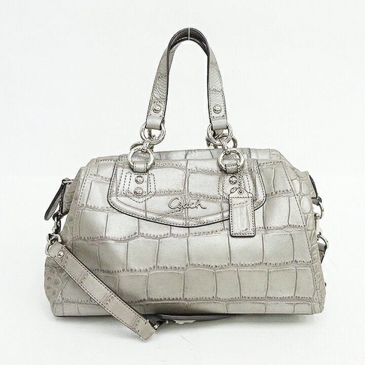 coach グレイとシルバー ハンドショルダーバッグ