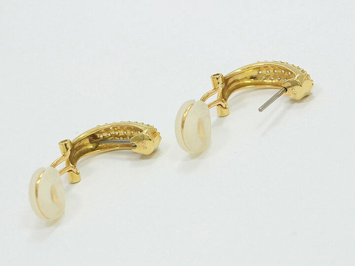 楽天市場】 イヤリング ダイヤモンド 計0.25ct×2 ピアス 18金イエロー 