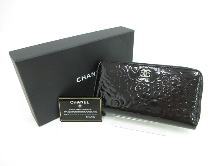 楽天市場】CHANEL(シャネル) カメリア ラウンドファスナー長財布 黒 