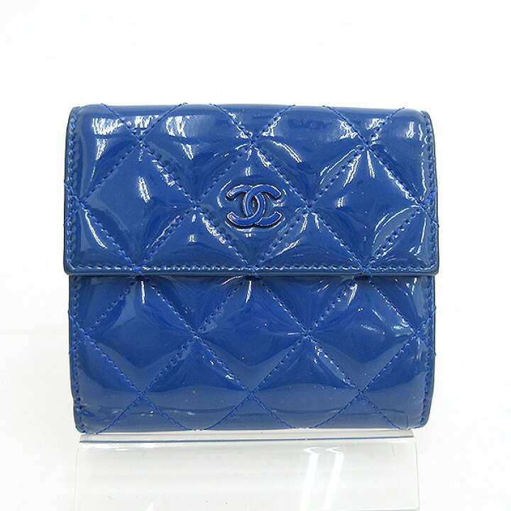 楽天市場】CHANEL(シャネル) マトラッセ Wホック財布 二つ折り 青  