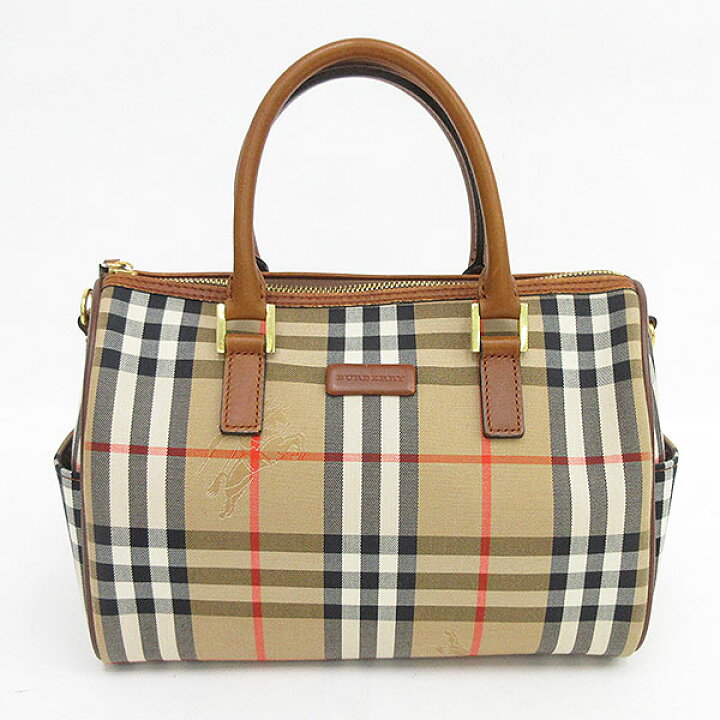 楽天市場】BURBERRY(バーバリー) チェック柄 ミニボストンバッグ 