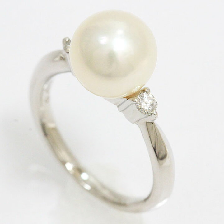 楽天市場】リング 真珠 パール 直径9.1mm ダイヤモンド 計0.10ct 10号 