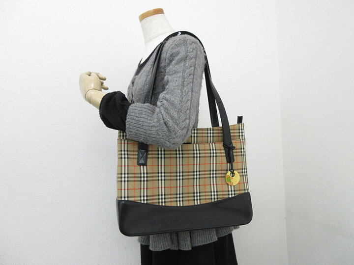 楽天市場】BURBERRY(バーバリー) チェック柄 トートバッグ 茶 ブラウン 