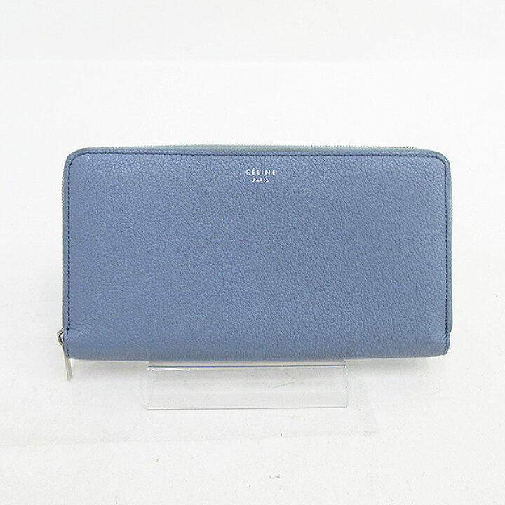 楽天市場】CELINE(セリーヌ) ラウンドファスナー長財布 水色 レザー 