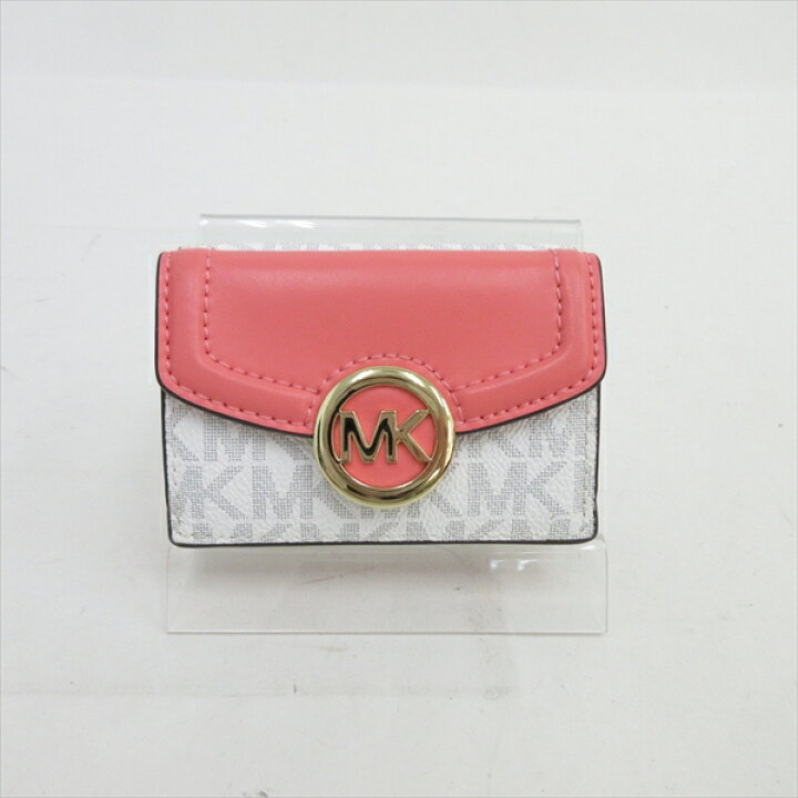 Michael Kors 三つ折り財布 ピンク/ホワイト（MICHAEL KORS マイケル  