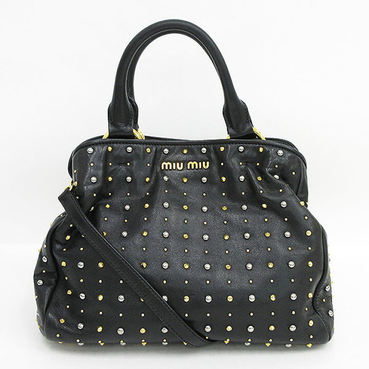 楽天市場】miumiu(ミュウミュウ) スタッズ 2WAY トート ショルダー  