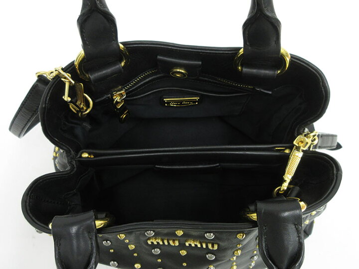 楽天市場】miumiu(ミュウミュウ) スタッズ 2WAY トート ショルダー 