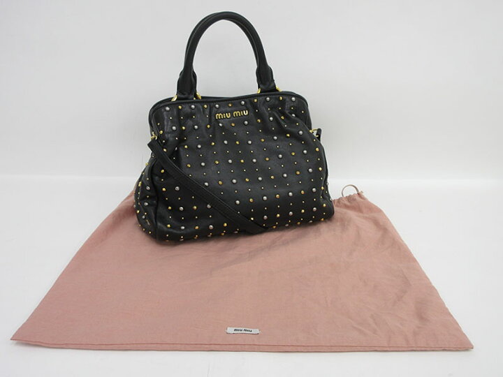 楽天市場】miumiu(ミュウミュウ) スタッズ 2WAY トート ショルダー 