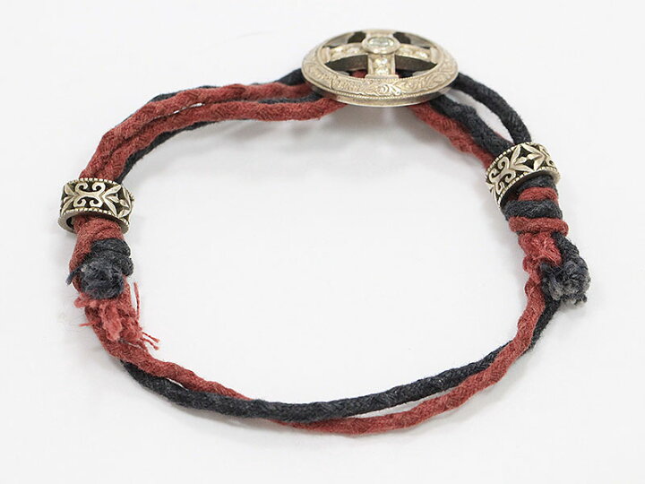 Loree Rodkin レッドレザー クロスブレスレット MIX DIAMOND SHAPED 