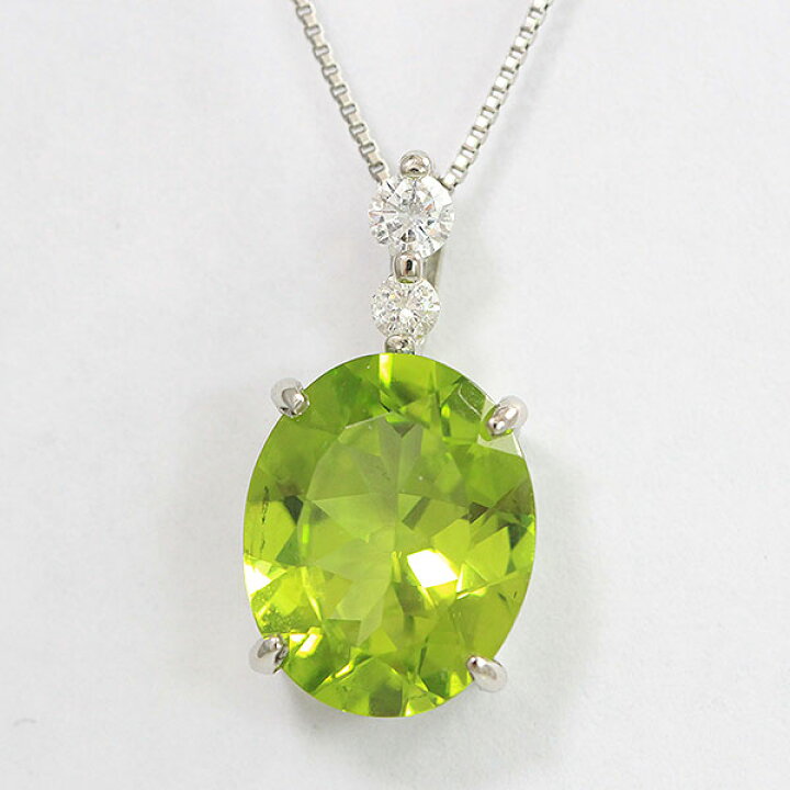 楽天市場】 ネックレス ペリドット 3.13ct/ダイヤモンド 計0.09ct 