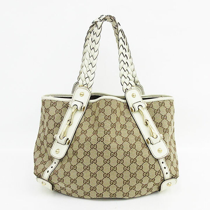 楽天市場】GUCCI(グッチ) GG柄 ホースビット トートバッグ 162900 白 