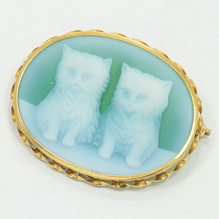 楽天市場】 ブローチ ペンダントトップ両用 猫 キャット ストーン 