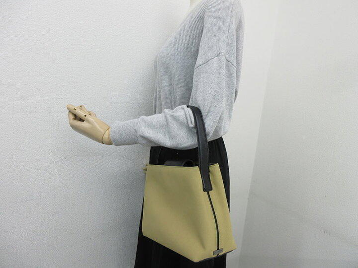 美品 COACH トートバッグ 黒 ベージュ ナイロン×レザー 縦長 7707 