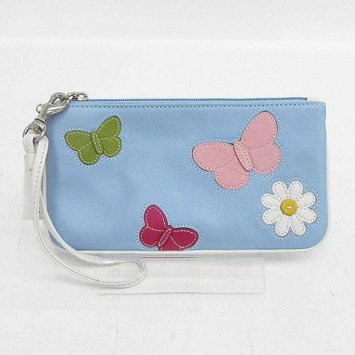 楽天市場】COACH(コーチ) フラワー 蝶 リストレットポーチ 3248 水色 